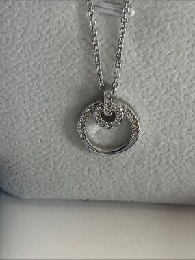 Swarovski Creativity Crystal Circle Necklace - Swan Logo Tag
